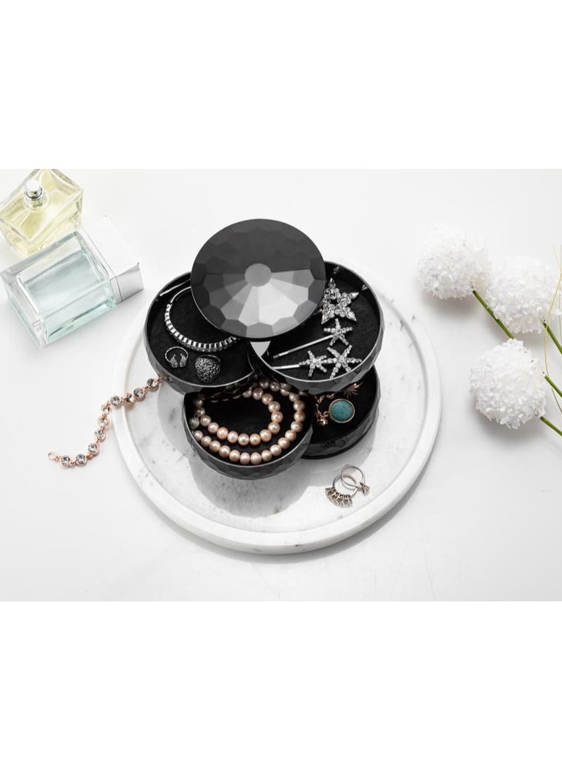 Dunya Plastik - 4-Tier 360° Rotating Jewelry Organizer Box: The Ultimate Storage Solution - Image 1