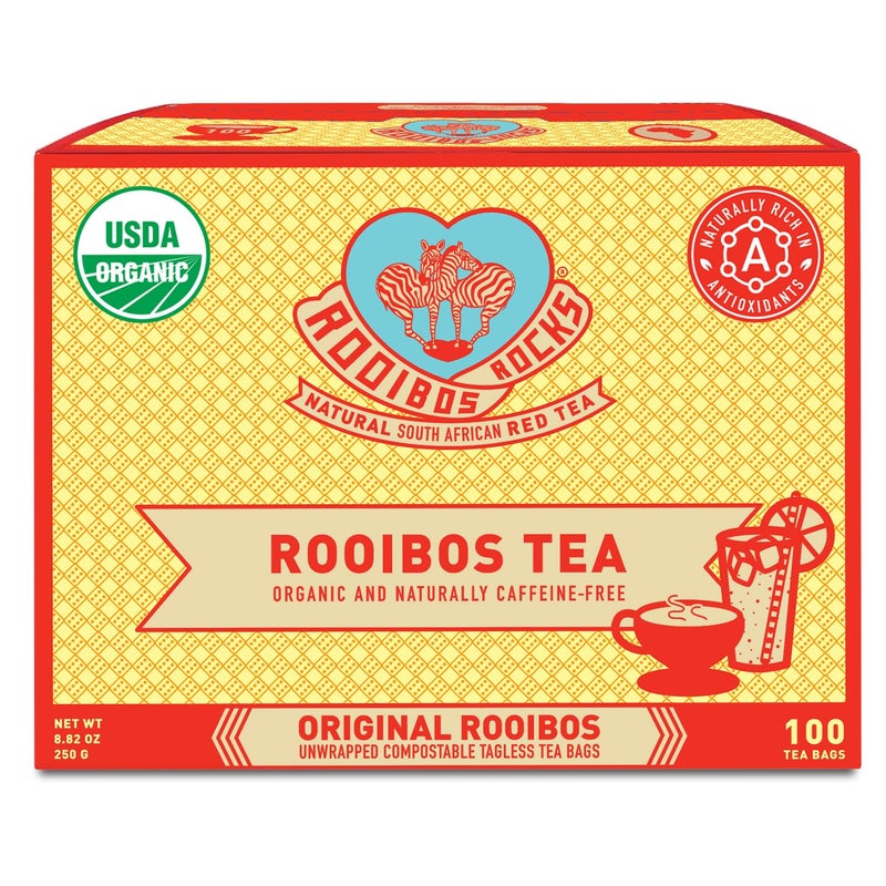 Rooibos Rocks Herbal Tea Bags  Naturally Sweet Red Rooibos Tea Organic for Children  Pregnant Women  Low Tannin GlutenFree and Caffeine Free Bags  Sustainably and Ethically Farmed  100 Count - Image 3