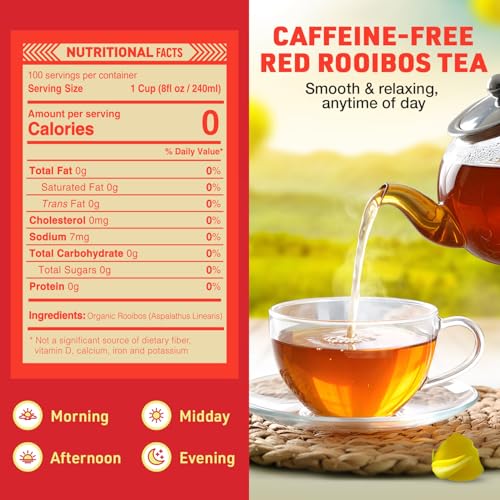 Rooibos Rocks Herbal Tea Bags  Naturally Sweet Red Rooibos Tea Organic for Children  Pregnant Women  Low Tannin GlutenFree and Caffeine Free Bags  Sustainably and Ethically Farmed  100 Count - Image 5