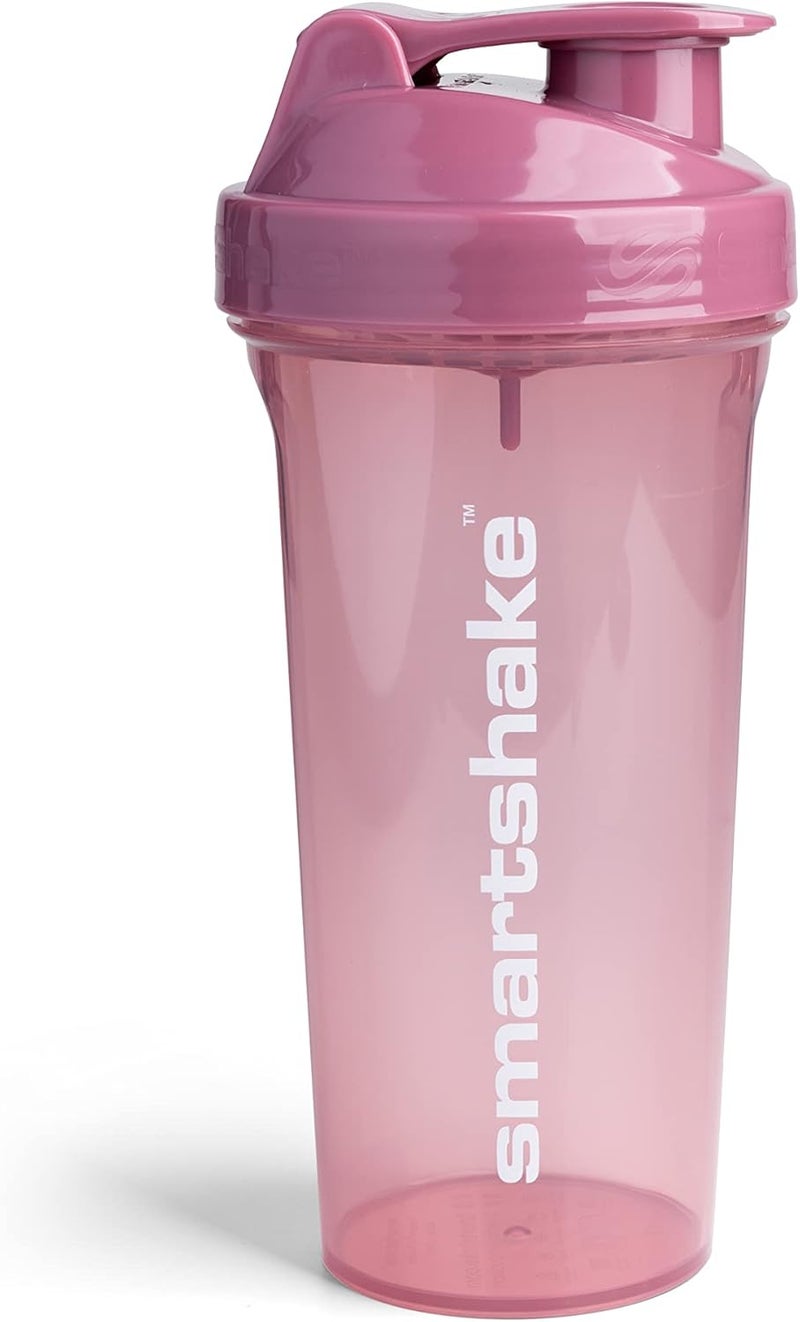 SmartShake Glossy Lite Protein Shaker Bottle 800ml Leakproof BPA Free – Gifts for Mens Womens Gym Shaker Drink Bottle for Protein Shakes + Protein Powder (800ml, Deep Rose) - Image 1