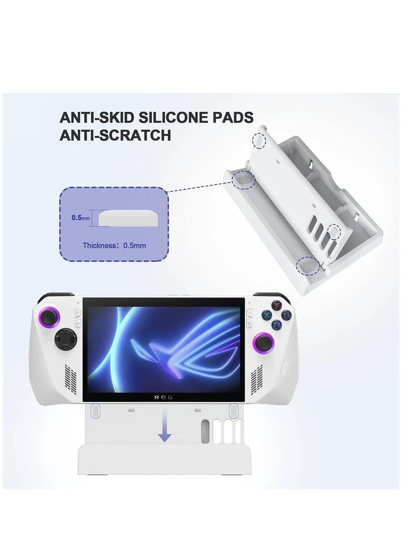 Stand Base for ROG Ally/Steam Deck/Switch OLED Mode/Switch Lite/Phone/Tablet with Three-Speed Angle Adjustment/Cooling Holes/Non-Slip Bottom Bracket Stand White  - Image 4