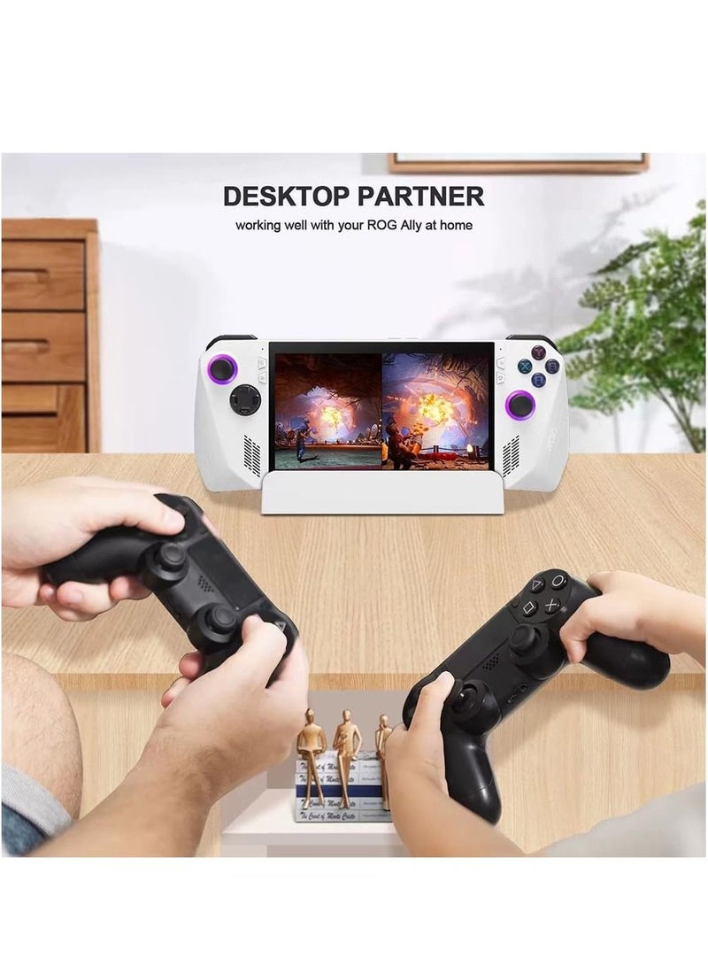 Stand Base for ROG Ally/Steam Deck/Switch OLED Mode/Switch Lite/Phone/Tablet with Three-Speed Angle Adjustment/Cooling Holes/Non-Slip Bottom Bracket Stand White  - Image 3