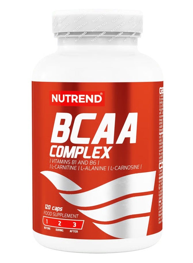 NUTREND Bcaa Complex 120 Caps | Essential Amino Acids Blend with L-Carnitine & Vitamins B1 & B6 - Image 1