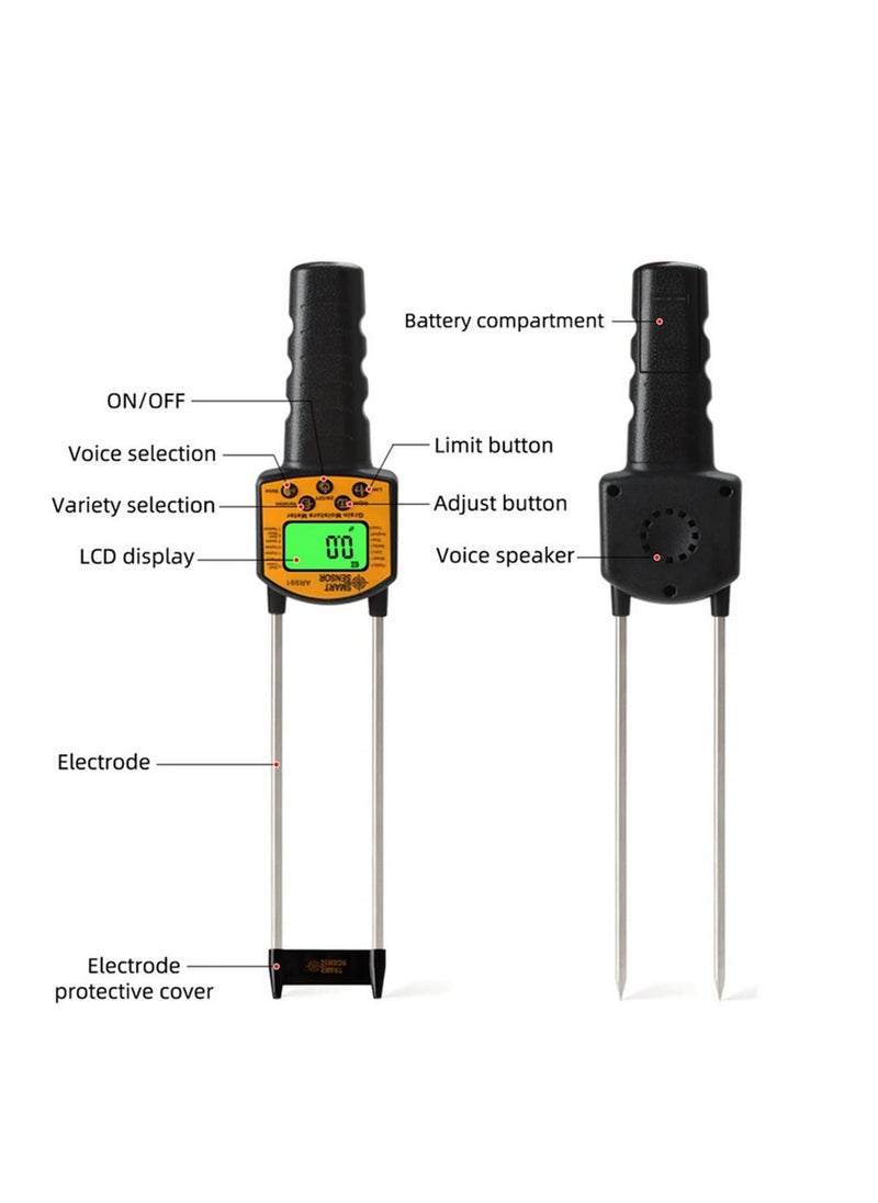 Generic AR991 Grain Moisture Meter Hygrometer Digital Moisture Meter For Corn Wheat Rice Bean Wheat Flour Fodder Rapeseed Seed  - Image 3