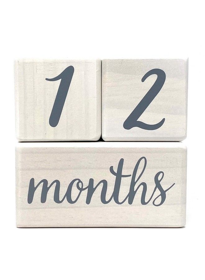 Pondering Pine Baby Milestone Blocks Natural White Stain Pine Wood With Weeks Months Years Grade And Holidays Newborn Weekly Monthly First Year Picture Props 6 Block Milestones Age Set With Bag - Image 3