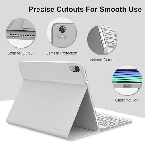 SENGBIRCH iPad mini 7th (A17 Pro, 2024) Keyboard Case for iPad mini 6th Gen2021-8.3in Wireless Keypad for A17 8.3'' Case with Pen Slot, Smart Cover for Apple Mini-7/6 Gen Detachable Keyboard, Grey - Image 4