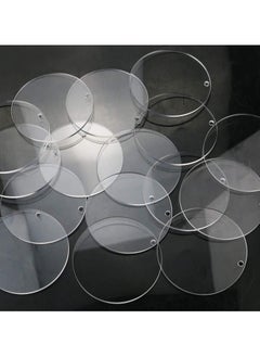 Zuleen Pack of 20 Round Acrylic Plates, 2 mm Pendants Acrylic, Acrylic Glass Round, Suitable for Making Decorative Pendants and Presentation of Products (7.6 cm)  - Image 2