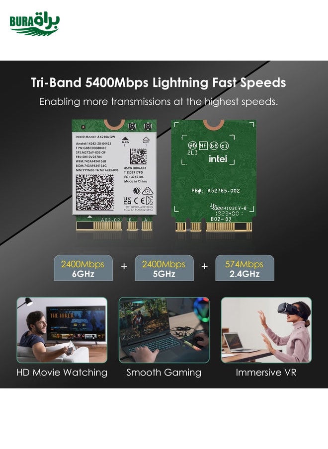 BURAQ - WAVLINK WN675X3M Tri-Band Wi-Fi 6E Network Card Module BT 5.2 5400Mbps Network Adapter - Image 1