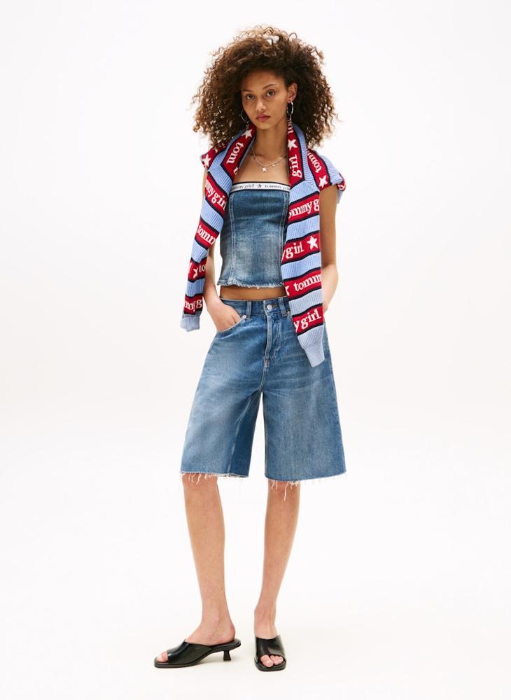 TOMMY JEANS Tommy Girl High Waist Denim Shorts - Image 2