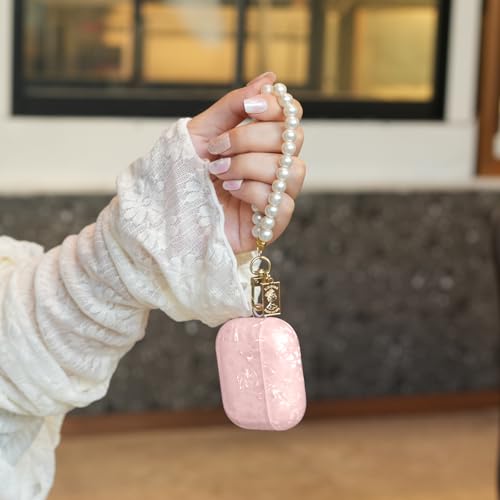 Wowwat for Airpods Pro 3 Case 2025,Cute Funny Glitter Shell Pattern Soft TPU Cover Compatible with Airpods Pro 3rd Generation Case with Luxury Pearl Keychain and Cleaning Kit for Women Girl-Pink - Image 5