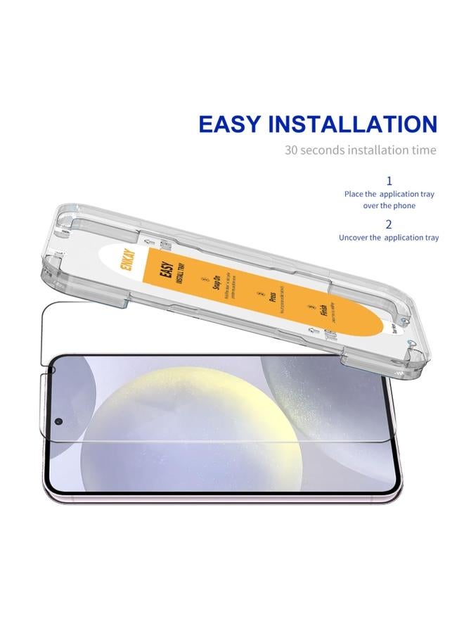 erorex For Samsung Galaxy S24 5G ENKAY Easy Install 0.18mm High Alumina Silicon Full Glass Film, Support Ultrasonic Unlock  - Image 2