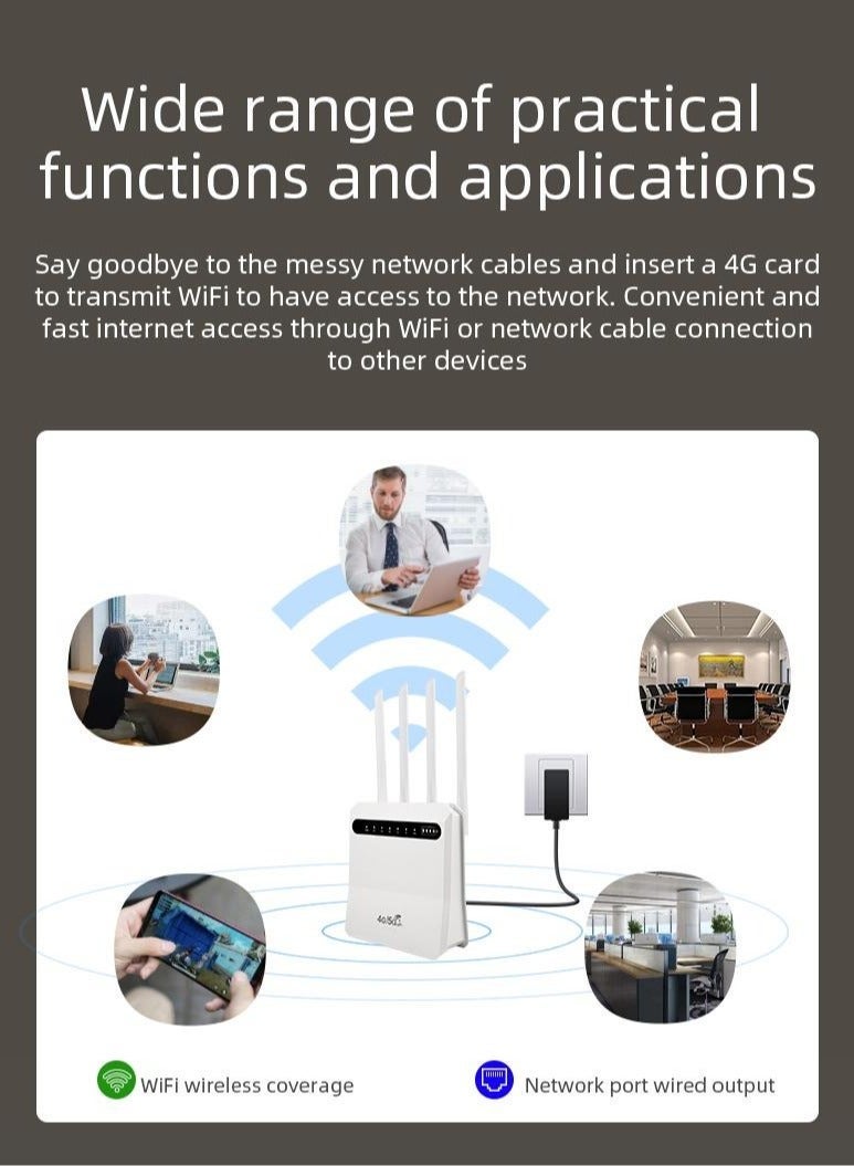 كلوزيلي راوتر 4G/5G، راوتر CPE لاسلكي، واي فاي متنقل Mobile WiFi، مودم LTE مع فتحة شريحة SIM، بطارية 4000mAh، سرعة تصل إلى 600Mbps، ثنائي النطاق Dual Band، تشغيل فوري Plug & Play، شاشة عرض مستوى البطارية، 4 منافذ LAN، اتصال WPS بلمسة واحدة، نقل إشارة مستقر، يدعم توصيل حتى 32 جهازًا في نفس الوقت - Image 4