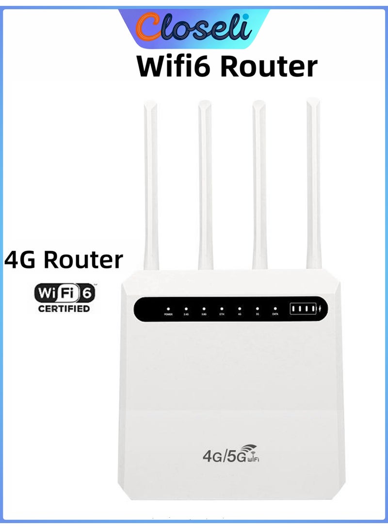 كلوزيلي راوتر 4G، راوتر CPE لاسلكي، راوتر واي فاي متنقل، مودم LTE مع منفذ شريحة SIM، يدعم شرائح 5G، بطارية 4000mAh، سرعة تصل إلى 600Mbps، واي فاي ثنائي النطاق Dual Band، تشغيل فوري Plug & Play، شاشة عرض مستوى البطارية، 4 منافذ LAN، اتصال WPS بلمسة واحدة، إشارة قوية ومستقرة، تغطية واسعة، يدعم حتى 32 جهازًا متصلًا في الوقت نفسه، مثالي للمنزل والمكتب والأعمال والسفر والألعاب والبث المباشر. - Image 1