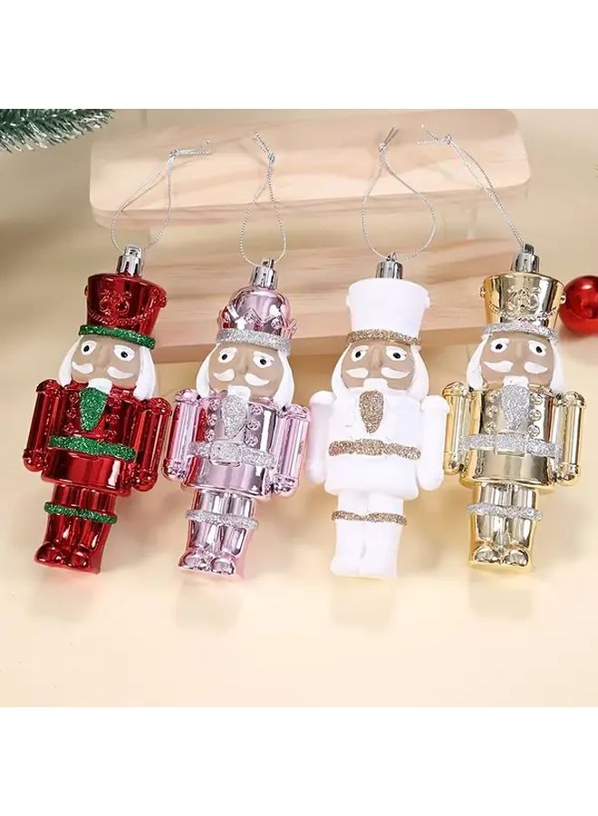 1 تمثال جندي كسارة البندق الذهبي من المعدن لزينة شجرة عيد الميلاد مع خطاف تعليق لديكور المنزل في الأعياد - Image 3