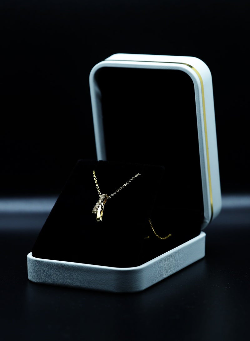LMA Stylish Gold Crystal Pendant Necklace for Women & Girls - Image 3