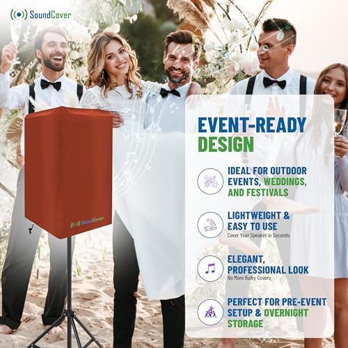 SoundCover 10-Inch PA/DJ Speaker Cover – Brown 420D Polyester with Silver UV50 Coating – Water-Resistant, Protective Bag for Stand-Mounted Powered Speakers – Lightweight, Open-Bottom Design (Single Cover) - Image 3