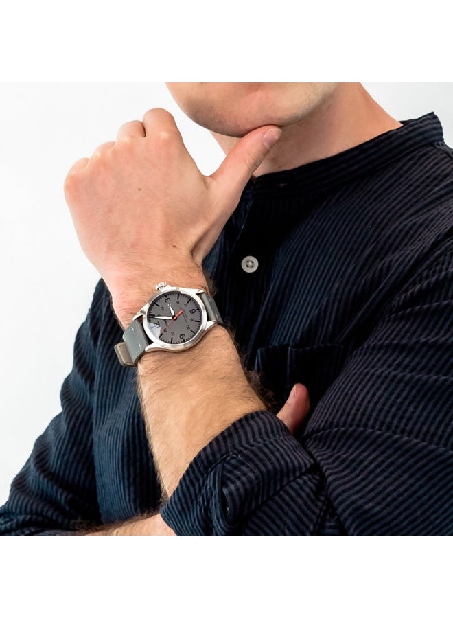 تيميكس ساعة TIMEX Heritage Waterbury TW2R71000  ساعة unisex باللون الرمادي مصنوعة من الجلد والفولاذ المقاوم للصدأ مع خاصية INDIGLO - Image 5