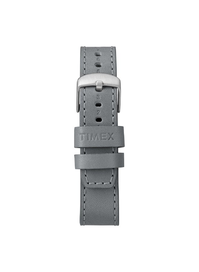تيميكس ساعة TIMEX Heritage Waterbury TW2R71000  ساعة unisex باللون الرمادي مصنوعة من الجلد والفولاذ المقاوم للصدأ مع خاصية INDIGLO - Image 3