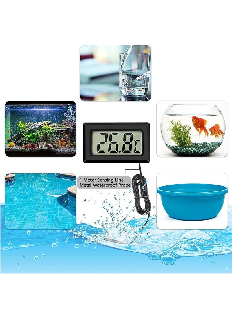 4 x Mini LCD Digital Thermometer with Probe Electronic Temperature Monitor for Aquarium Refrigerator Greenhouse and Car  - Image 5