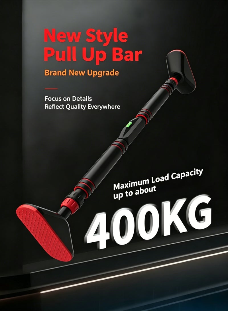 YGNNBC No-drill door frame pull-up bar, screwless horizontal bar, with level indicator, double locking, non-slip base and wall protection pad, adjustable door frame size (74-98 cm), heavy-duty home gym strength training bar, maximum weight capacity 882 lbs. - Image 4