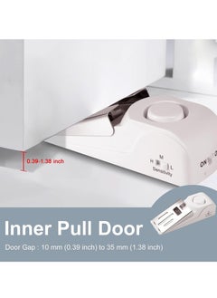 SYOSI 2 Pack Door Stop Alarm with 120DB Siren Door Stop for Home & Travel, Apartment House, Office Jammer Wedges (White)  - Image 3