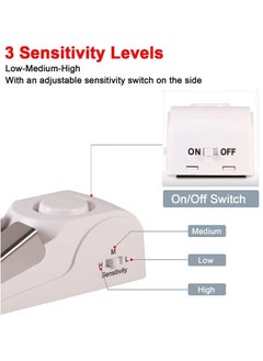 SYOSI 2 Pack Door Stop Alarm with 120DB Siren Door Stop for Home & Travel, Apartment House, Office Jammer Wedges (White)  - Image 4