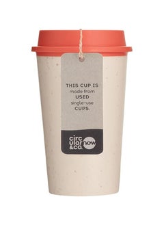 Circular and Co Now Cup Reusable Coffee Cup Made from Recycled Single Use Cups 12oz 340ml Cream & Caught Out Coral