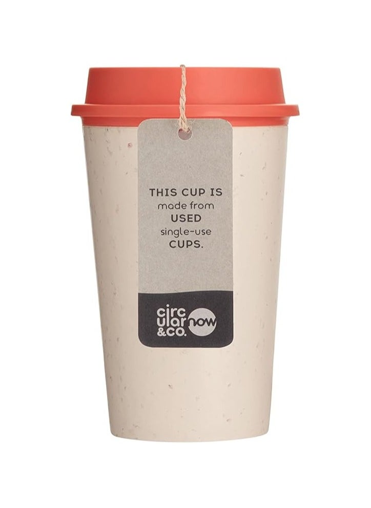 Circular & Co - Circular and Co Now Cup Reusable Coffee Cup Made from Recycled Single Use Cups 12oz 340ml Cream & Caught Out Coral - Image 1