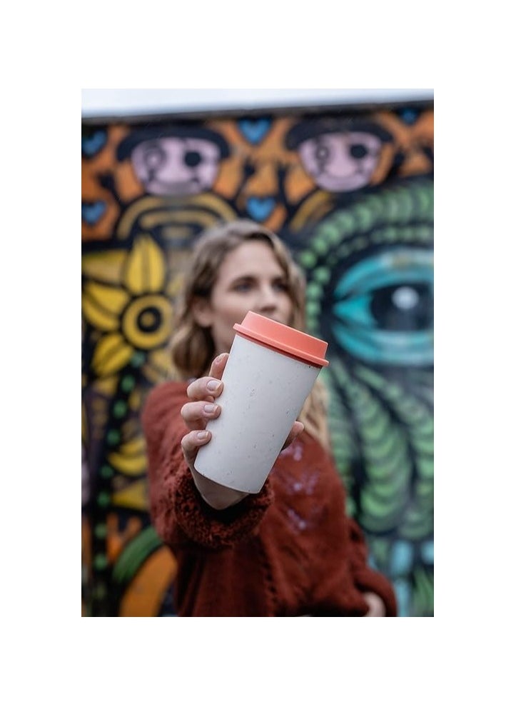 Circular & Co - Circular and Co Now Cup Reusable Coffee Cup Made from Recycled Single Use Cups 12oz 340ml Cream & Caught Out Coral - Image 1