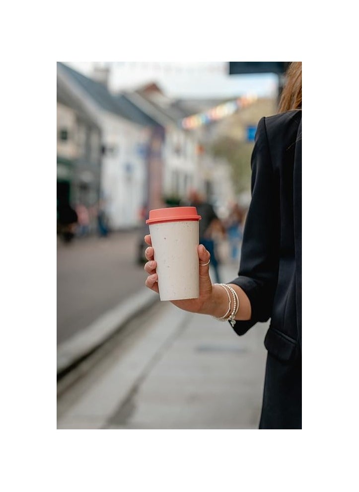 Circular & Co - Circular and Co Now Cup Reusable Coffee Cup Made from Recycled Single Use Cups 12oz 340ml Cream & Caught Out Coral - Image 1
