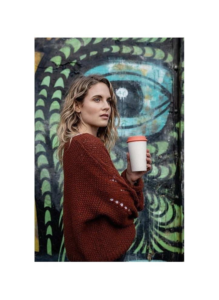 Circular & Co - Circular and Co Now Cup Reusable Coffee Cup Made from Recycled Single Use Cups 12oz 340ml Cream & Caught Out Coral - Image 1