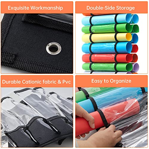 Gtthry Vinyl Roll Holder,Vinyl Storage Organizer,Vinyl Roll Storage with 48 Compartments,Craft Vinyl Storage Rack Wall Mount/Over The Door, Hanging Organizer Storage,Gift Wrap Organizer for Home Craft Room - Image 3