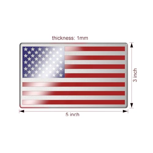 Azuocn 4 Pcs 3D American Flag Metal Car Sticker,5" x 3" American Flag Military Patriotic Emblem Decal for Cars,Trucks,SUV,Laptop,Window,Motorcycle - Image 2