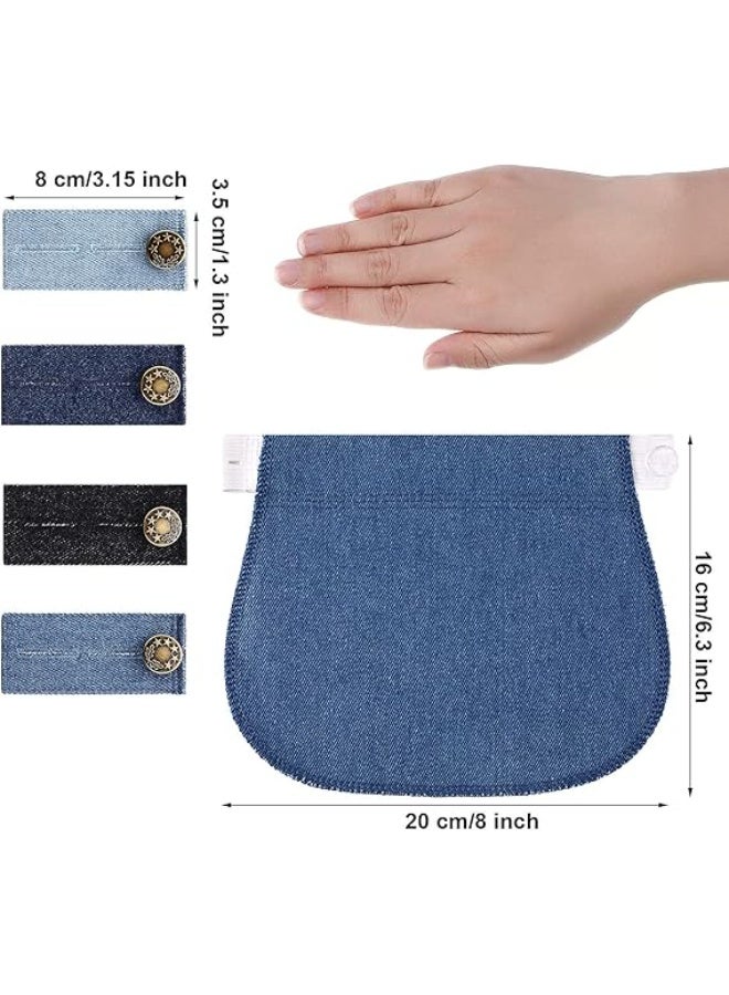 مجموعة موسعات بنطلون الحمل 8 قطع، موسع حزام الحمل القابل للتعديل مع حزام بطن مرن للنساء والرجال، موسعات جينز مريحة وقابلة للتمدد، ألوان متنوعة - Image 4