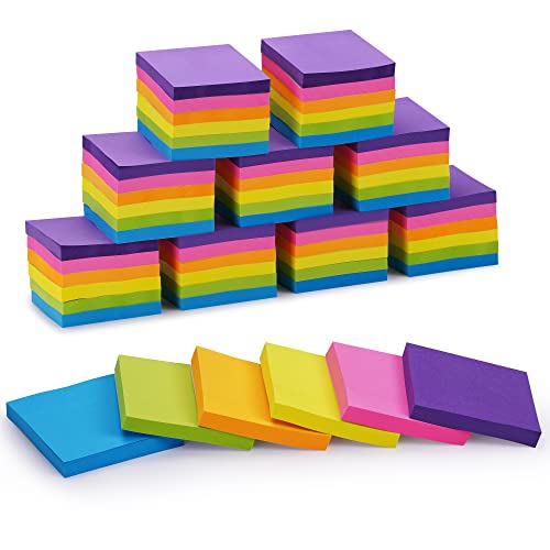 Ezzgol Sticky Notes Bulk, 60 Pads Sticky Notes, 3 X 3 Inch, 100 Sheets/Pad, Assorted Bright Colors Notes Pads Pack,Great Sticking Power - Image 1