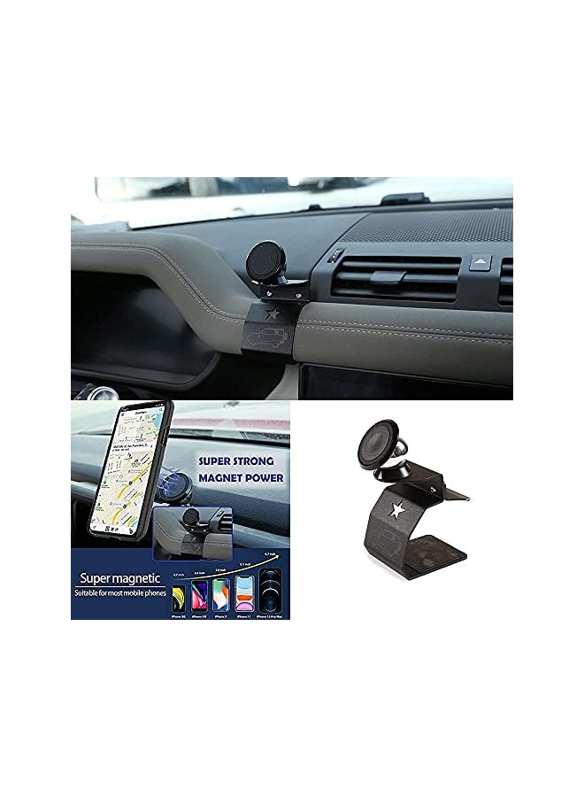 Green Tiger Alumium Alloy/ABS Car Interior Center Console Dashboard Main Co-Pilot Air Vent Mobile Phone Holder for Land Rover Defender 110 2020 2021 2022 Car Accessories (Style 3) - Image 4