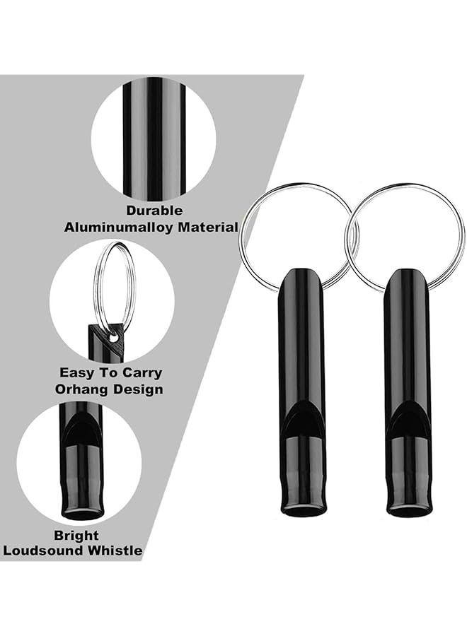 X spring Emergency Whistle with Keychain 7pcs Loud Emergency Whistle for Camping Hiking Hunting Aluminum Survival Whistles for Outdoor Safety Multi Functional Hiking Safety Tool with Key Rings - Image 4