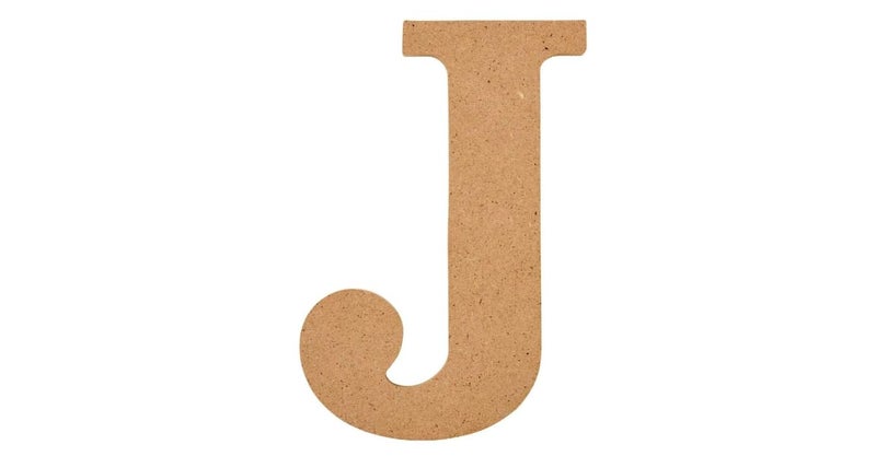 AVENZA MDF Unfinished Wooden Alphabets Letters Cutouts Big Size for Wall Decoration Decor Walls Hanging Large for Birthday Family Wedding Anniversary Art Craft Letter 6 inch (J) - Image 1