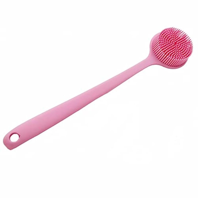 CINLITEK Silicone Body Scrubber, Long Handle Back Scrubber for Shower, Silicone Body Brush，Shower Scrubber For Body, Shower Srush Back Brush Body Exfoliator (Pink) - Image 1
