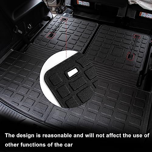 Thinzyou Cargo Mat Compatible with 2020-2025 Ford Explorer Trunk Mat Cargo Liner Seat Back Cover Protector TPE All Weather Trunk Liner 2024 Explorer Accessories (Trunk Mat with Backrest Mats) - Image 3