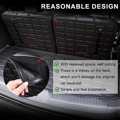 Thinzyou Cargo Mat Compatible with 2020-2025 Ford Explorer Trunk Mat Cargo Liner Seat Back Cover Protector TPE All Weather Trunk Liner 2024 Explorer Accessories (Trunk Mat with Backrest Mats) - Image 4