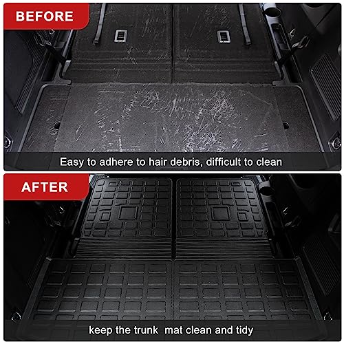 Thinzyou Cargo Mat Compatible with 2020-2025 Ford Explorer Trunk Mat Cargo Liner Seat Back Cover Protector TPE All Weather Trunk Liner 2024 Explorer Accessories (Trunk Mat with Backrest Mats) - Image 2