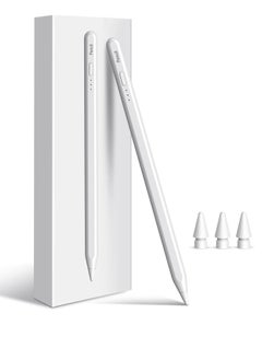 جينزي قلم GENZY Stylus لأجهزة iPad، قلم Apple، قلم iPad، 2025، رفض راحة اليد، حساسية الإمالة، عالمي، متوافق مع Android وMS، جميع أجهزة iPad 6/7/8/9/10/11، Pro، M4، Air 3/4/5/M2/M3، Mini 5/6 - أبيض  - Image 1