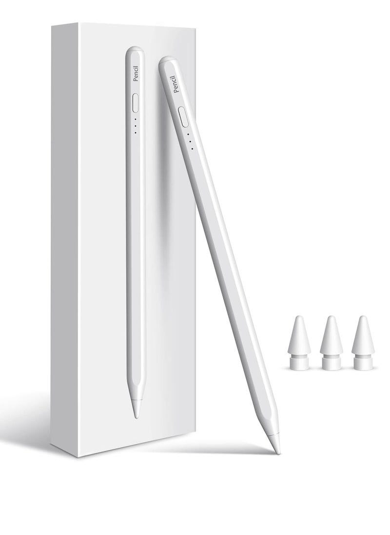 جينزي قلم GENZY Stylus لأجهزة iPad، قلم Apple، قلم iPad، 2025، رفض راحة اليد، حساسية الإمالة، عالمي، متوافق مع Android وMS، جميع أجهزة iPad 6/7/8/9/10/11، Pro، M4، Air 3/4/5/M2/M3، Mini 5/6 - أبيض  - Image 1