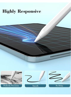 جينزي قلم GENZY Stylus لأجهزة iPad، قلم Apple، قلم iPad، 2025، رفض راحة اليد، حساسية الإمالة، عالمي، متوافق مع Android وMS، جميع أجهزة iPad 6/7/8/9/10/11، Pro، M4، Air 3/4/5/M2/M3، Mini 5/6 - أبيض  - Image 4