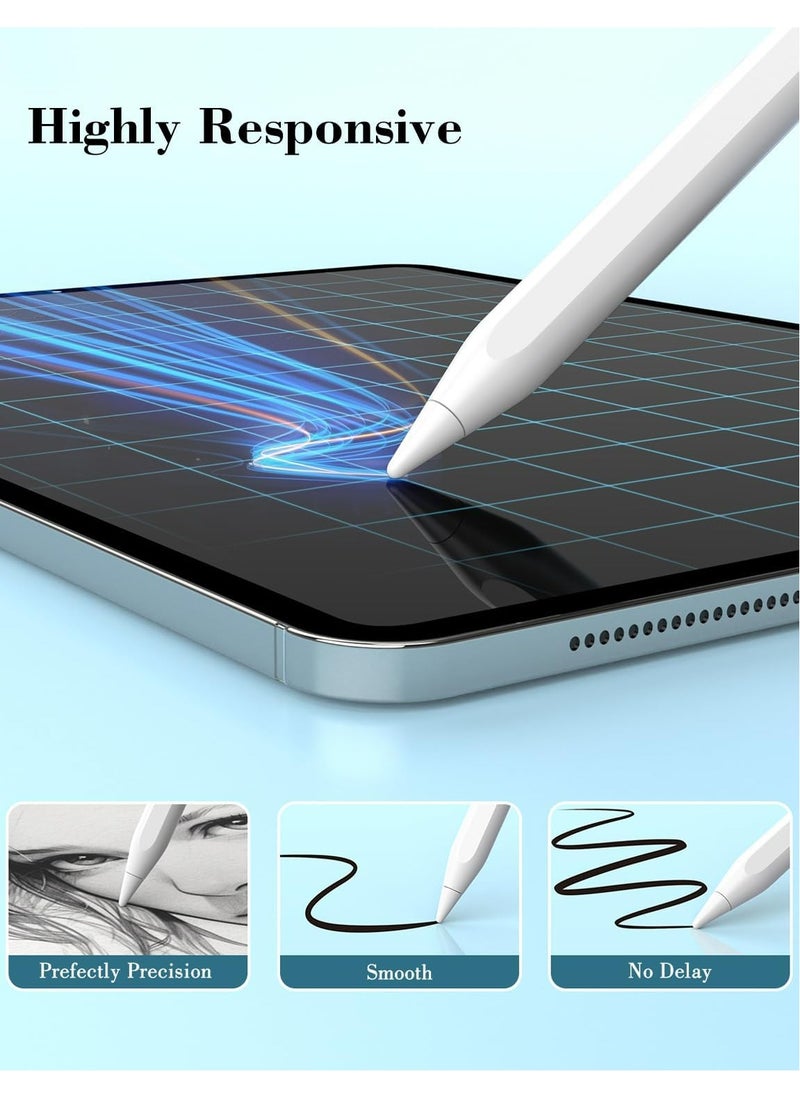 جينزي قلم GENZY Stylus لأجهزة iPad، قلم Apple، قلم iPad، 2025، رفض راحة اليد، حساسية الإمالة، عالمي، متوافق مع Android وMS، جميع أجهزة iPad 6/7/8/9/10/11، Pro، M4، Air 3/4/5/M2/M3، Mini 5/6 - أبيض  - Image 4