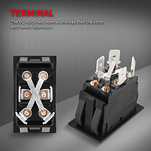 DaierTek Momentary RV Jack Switch 30 Amp 12V DC Reverse Polarity Rocker Switch Motor Control DPDT 4 Pin Power Jack Toggle Switch with Wires for 5th Wheel Tongue Trailer Stabilizer -2Pack - Image 4