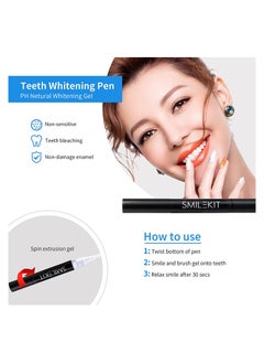 SMILEKIT Home Use Wireless Teeth Whitening Kit with 16-Point LED Blue Lights Accelerator, Natural Whitening Effective Stain Removal Include 4 Teeth Whitening Gel Pens Complimentary Color Card(White)  - Image 4