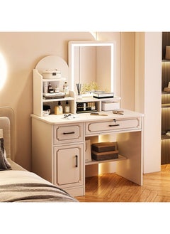 keke Multifunctional Makeup Vanity Dressing Table with LED Mirror and Chair 80 CM  - Image 1