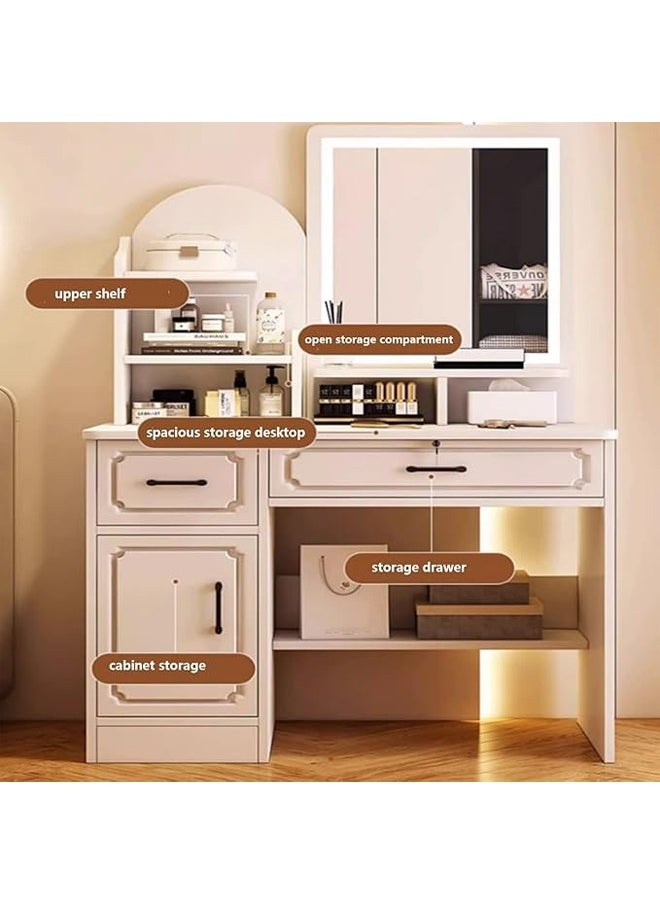 keke Multifunctional Makeup Vanity Dressing Table with LED Mirror and Chair 80 CM  - Image 3